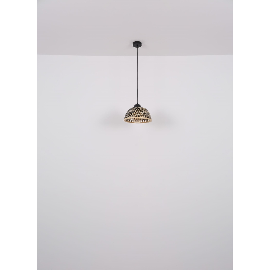 Globo - Chandelier on a string 1xE27/15W/230V bamboo