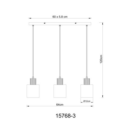 Globo - Cable Pendant Light 3xE27/25W/230V