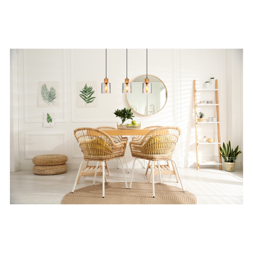 Globo - Chandelier on a string 3xE27/25W/230V black