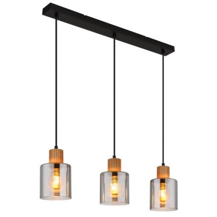 Globo - Chandelier on a string 3xE27/25W/230V black
