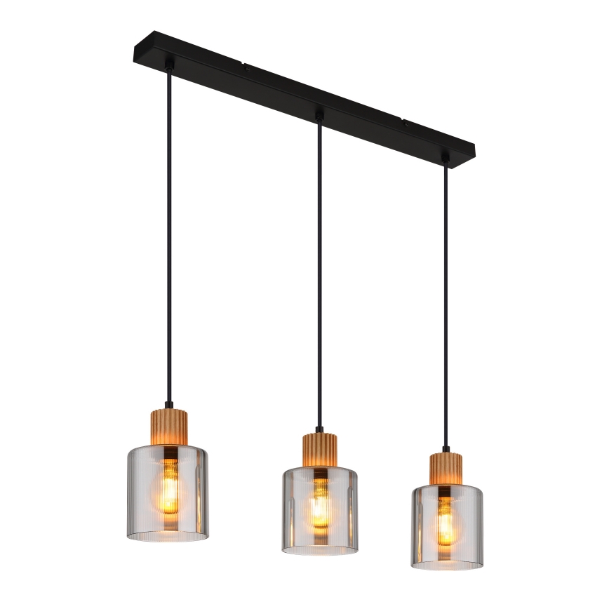 Globo - Chandelier on a string 3xE27/25W/230V black