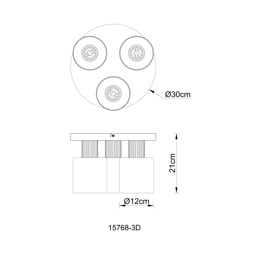 Globo - Flush-mounted chandelier, 3xE27/25W/230V, diameter 30 cm