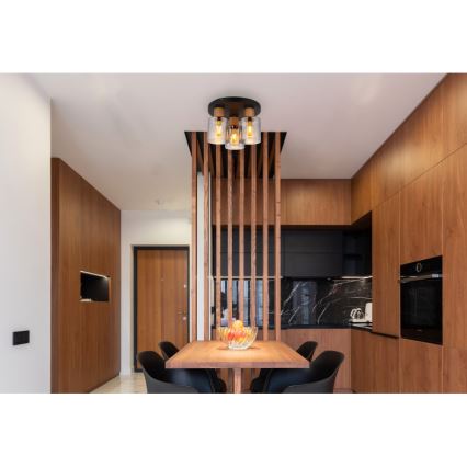 Globo - Surface-mounted chandelier 3xE27/25W/230V black d. 30 cm