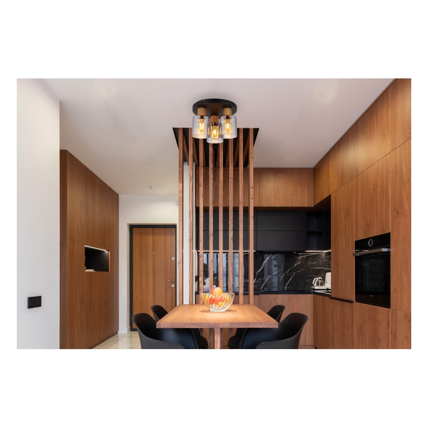 Globo - Surface-mounted chandelier 3xE27/25W/230V black d. 30 cm