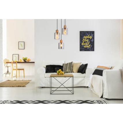 Globo - Chandelier on a string 3xE27/25W/230V black d. 30 cm