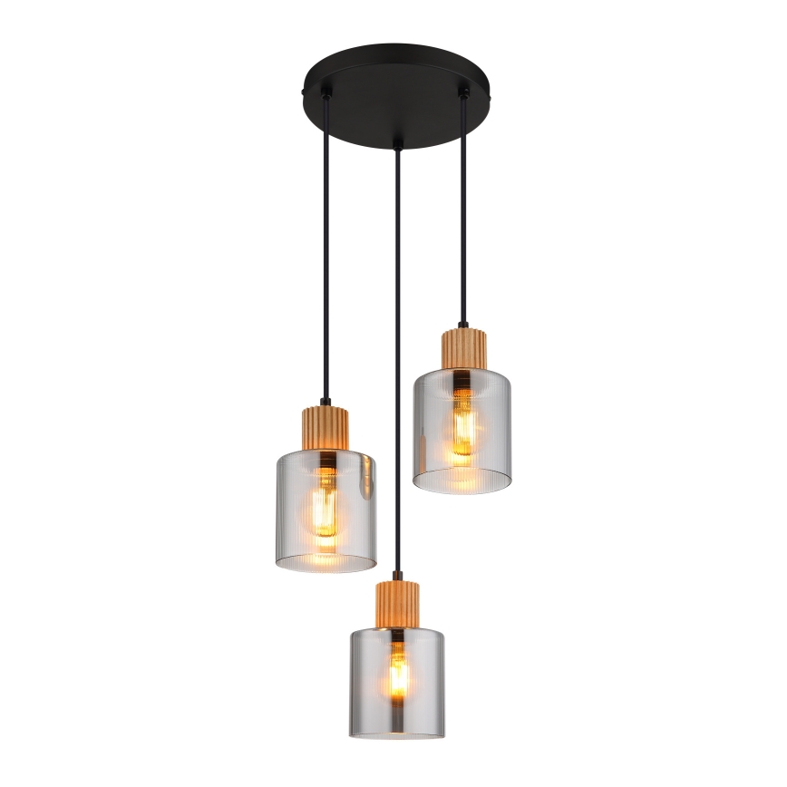 Globo - Chandelier on a string 3xE27/25W/230V black d. 30 cm