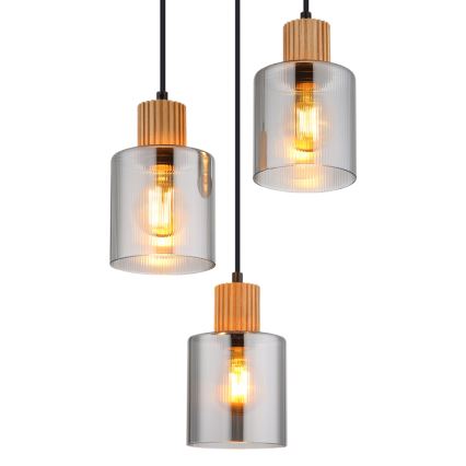 Globo - Chandelier on a string 3xE27/25W/230V black d. 30 cm