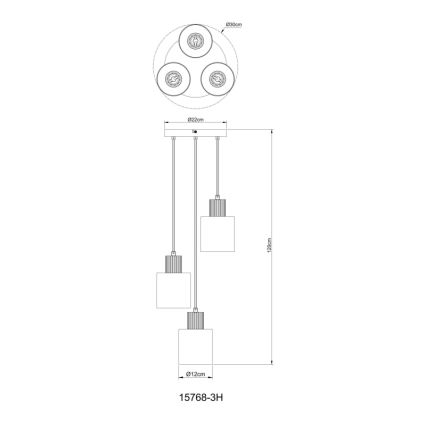 Globo - Chandelier on a string 3xE27/25W/230V black d. 30 cm