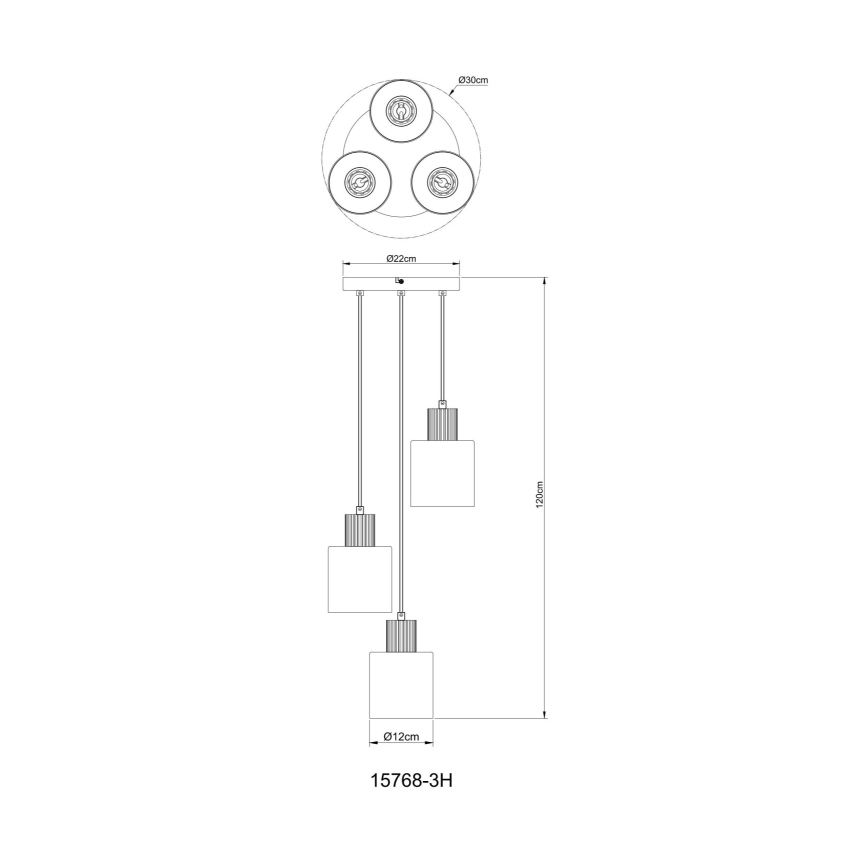 Globo - Chandelier on a string 3xE27/25W/230V black d. 30 cm