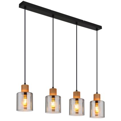 Globo - Chandelier on a string 4xE27/25W/230V black