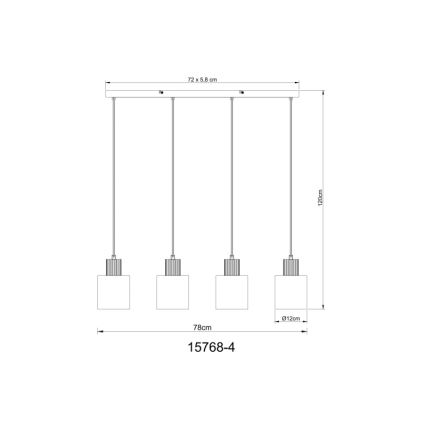 Globo - Chandelier on a string 4xE27/25W/230V black