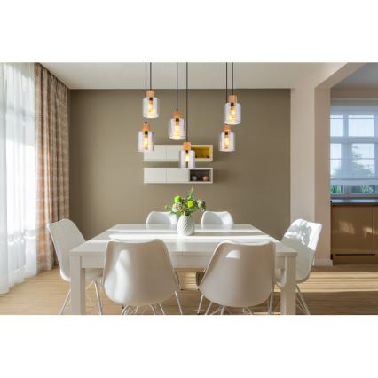 Globo - Chandelier on a string 6xE27/25W/230V black