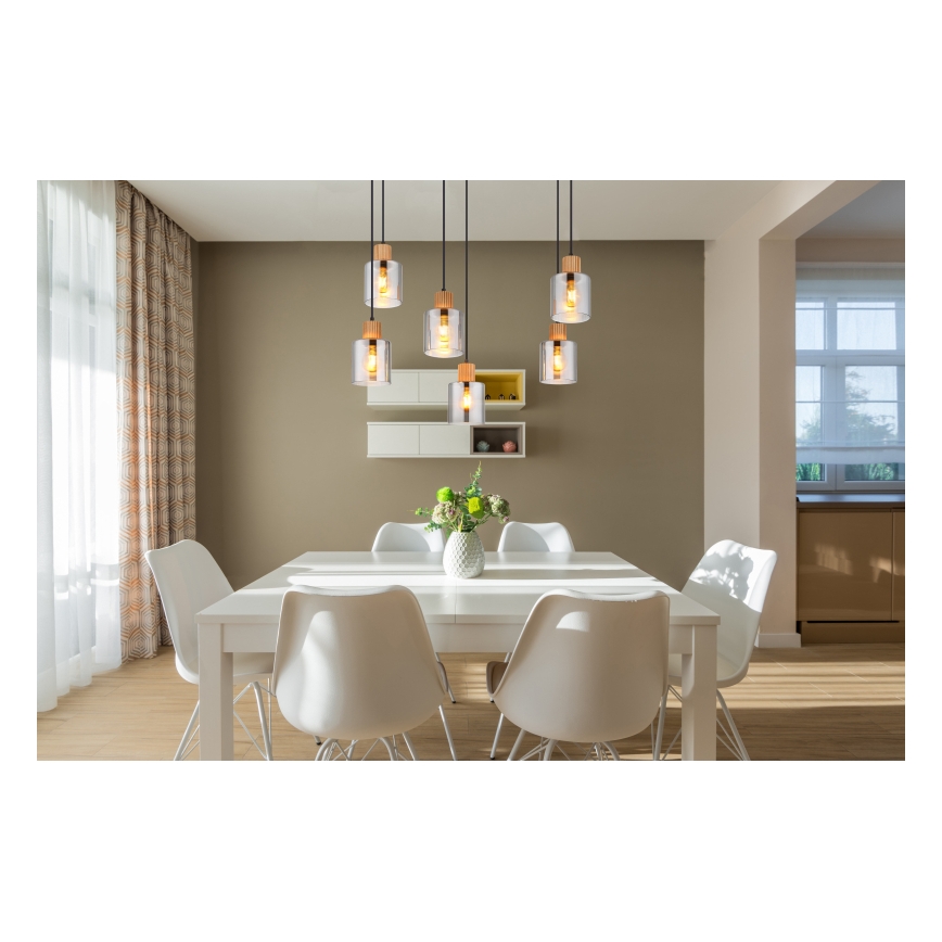Globo - Chandelier on a string 6xE27/25W/230V black