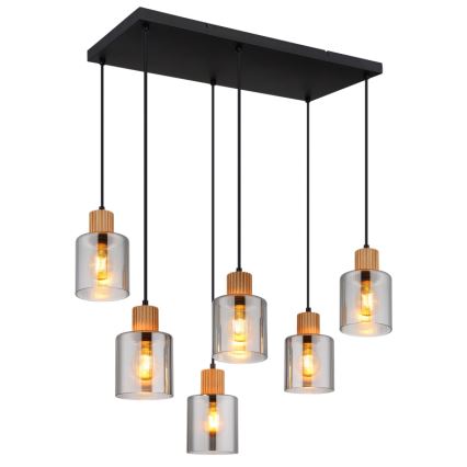 Globo - Chandelier on a string 6xE27/25W/230V black