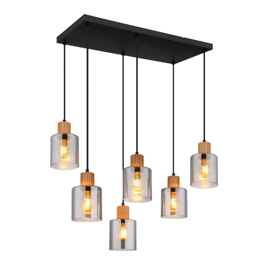 Globo - Chandelier on a string 6xE27/25W/230V black