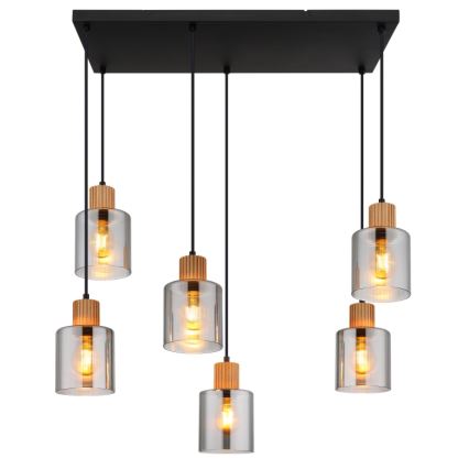 Globo - Chandelier on a string 6xE27/25W/230V black