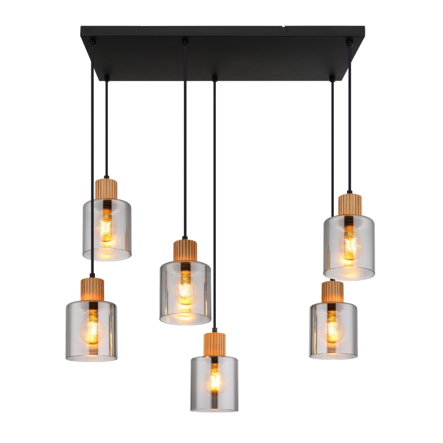 Globo - Chandelier on a string 6xE27/25W/230V black