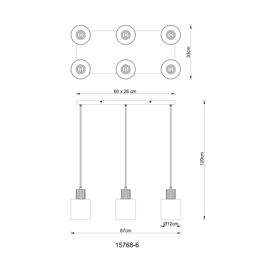 Globo - Chandelier on a string 6xE27/25W/230V black