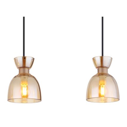 Globo - Chandelier on a string 3xE14/40W/230V brown/smoky