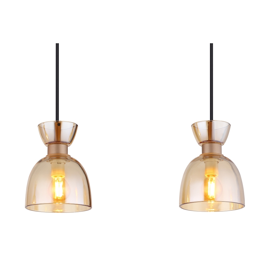Globo - Chandelier on a string 3xE14/40W/230V brown/smoky