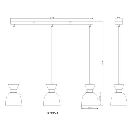Globo - Chandelier on a string 3xE14/40W/230V brown/smoky