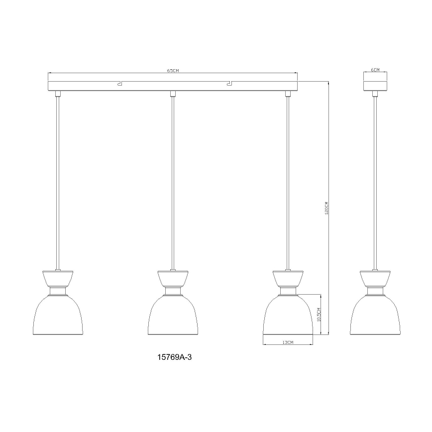 Globo - Chandelier on a string 3xE14/40W/230V brown/smoky