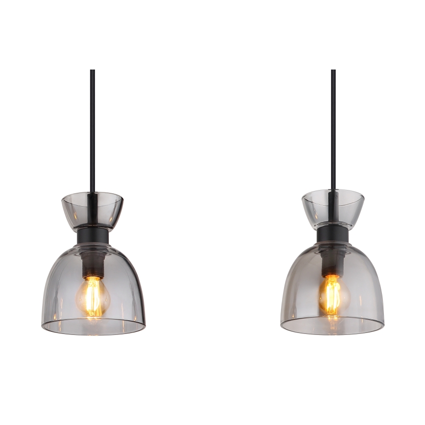 Globo - Chandelier on a string 3xE14/40W/230V black/smoky