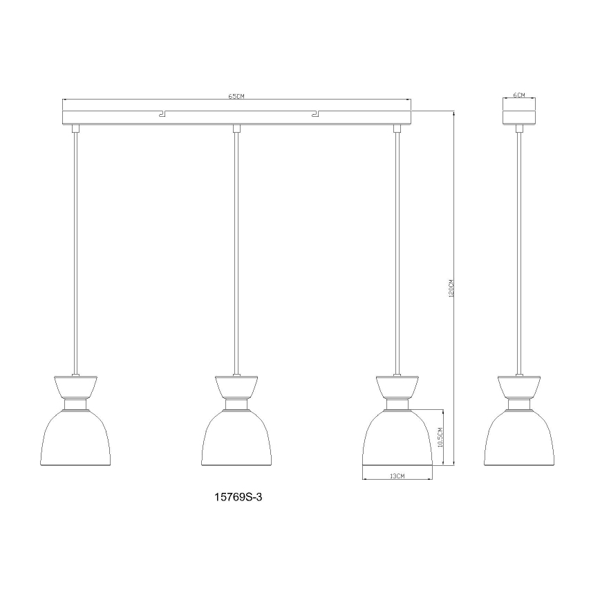 Globo - Chandelier on a string 3xE14/40W/230V black/smoky