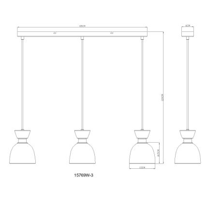 Globo - Chandelier on a string 3xE14/40W/230V white