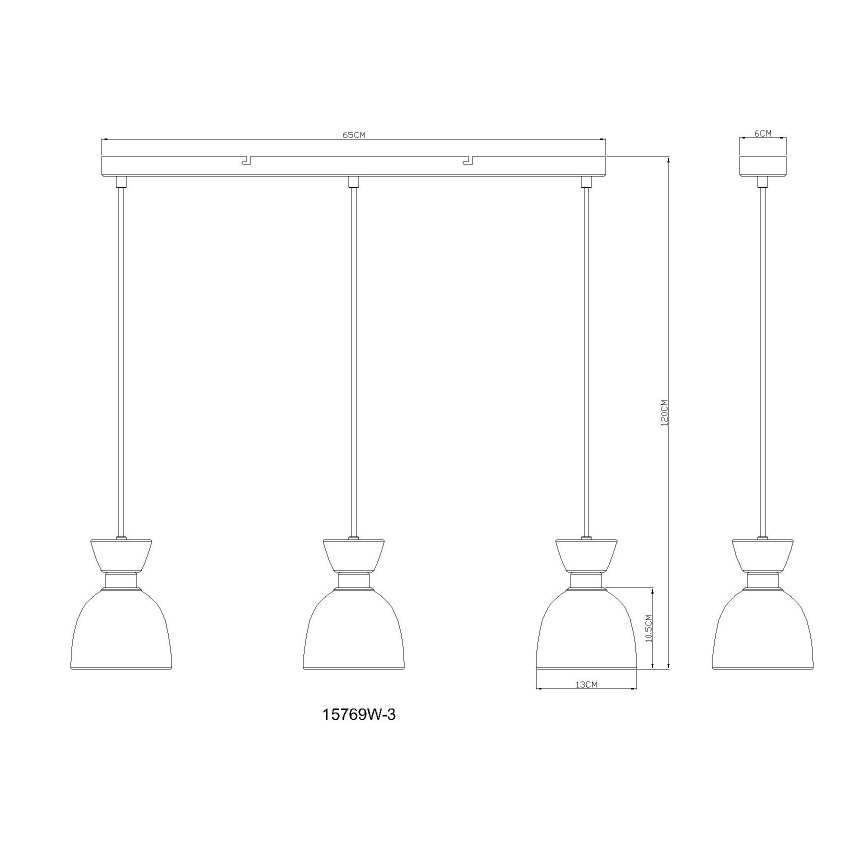 Globo - Chandelier on a string 3xE14/40W/230V white