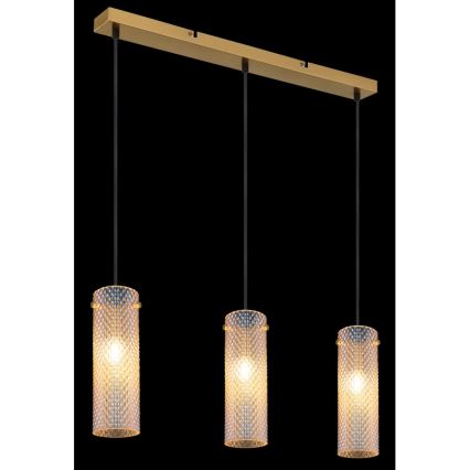 Globo - Chandelier on a string 3xE14/40W/230V gold