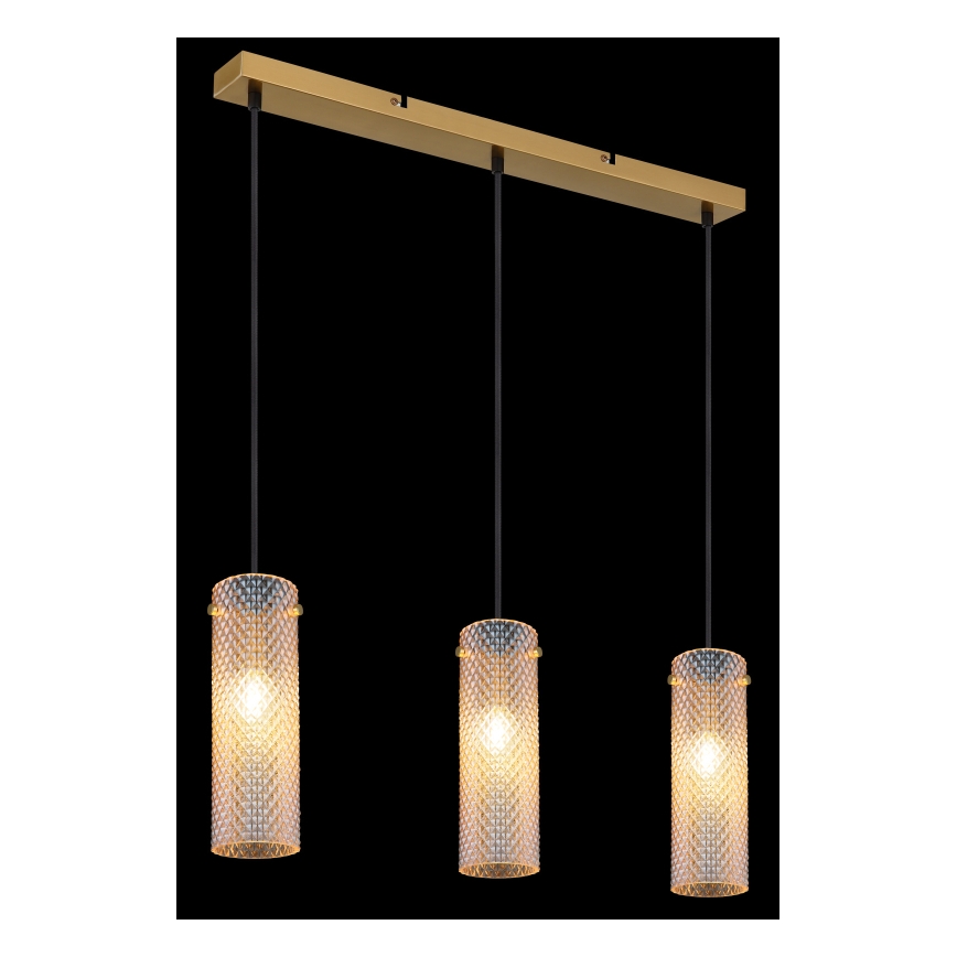 Globo - Chandelier on a string 3xE14/40W/230V gold