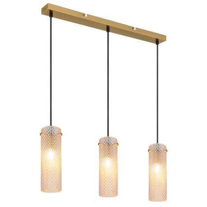 Globo - Chandelier on a string 3xE14/40W/230V gold
