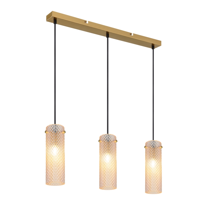 Globo - Chandelier on a string 3xE14/40W/230V gold