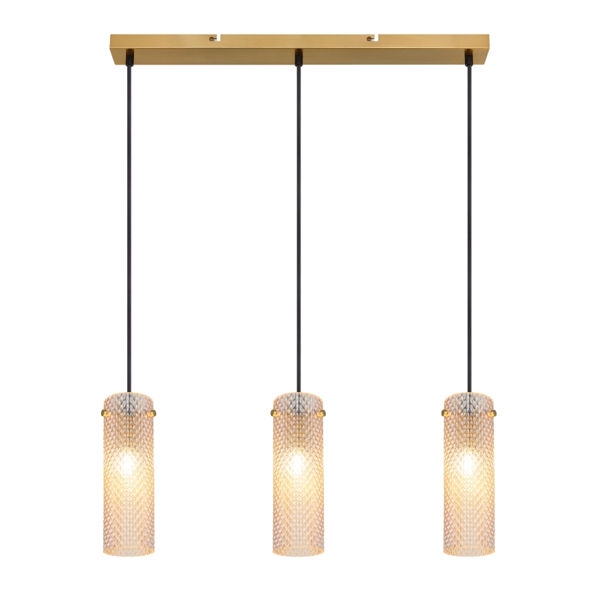 Globo - Chandelier on a string 3xE14/40W/230V gold