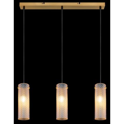 Globo - Chandelier on a string 3xE14/40W/230V gold
