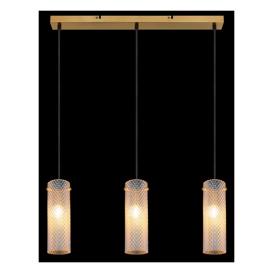 Globo - Chandelier on a string 3xE14/40W/230V gold