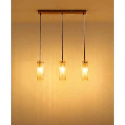 Globo - Chandelier on a string 3xE14/40W/230V gold