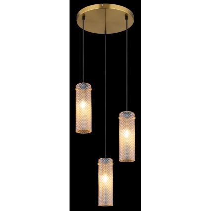 Globo - Chandelier on a string 3xE14/40W/230V gold