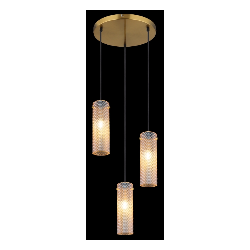 Globo - Chandelier on a string 3xE14/40W/230V gold