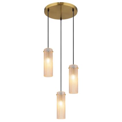 Globo - Chandelier on a string 3xE14/40W/230V gold