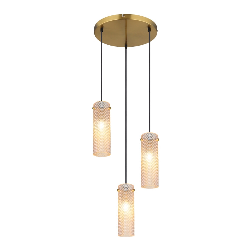 Globo - Chandelier on a string 3xE14/40W/230V gold