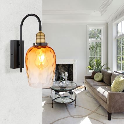 Globo - Wall lamp 1xE27/60W/230V orange