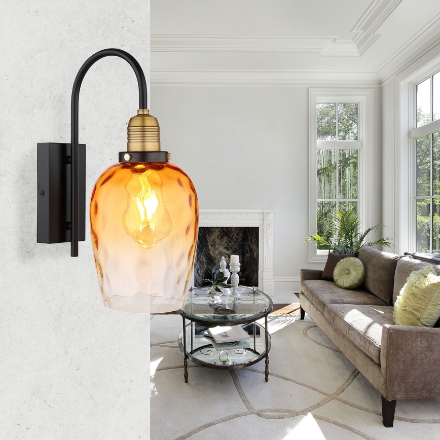 Globo - Wall lamp 1xE27/60W/230V orange