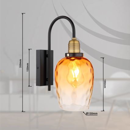 Globo - Wall lamp 1xE27/60W/230V orange