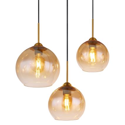 Globo - Cable Pendant Light 6xE27/60W/230V, Brass