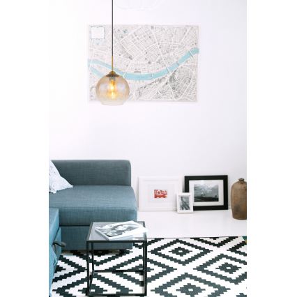 Globo - Cable Pendant Light 1x E27/60W/230V Brass