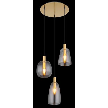 Globo - Chandelier on a string 3xE14/40W/230V d. 43 cm brass