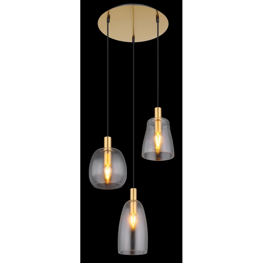 Globo - Chandelier on a string 3xE14/40W/230V d. 43 cm brass