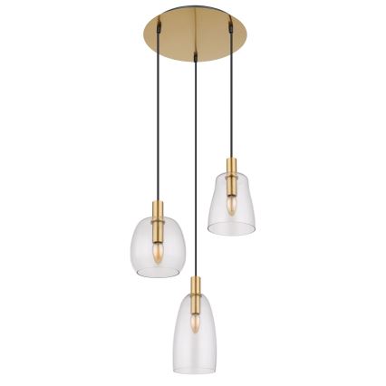 Globo - Chandelier on a string 3xE14/40W/230V d. 43 cm brass